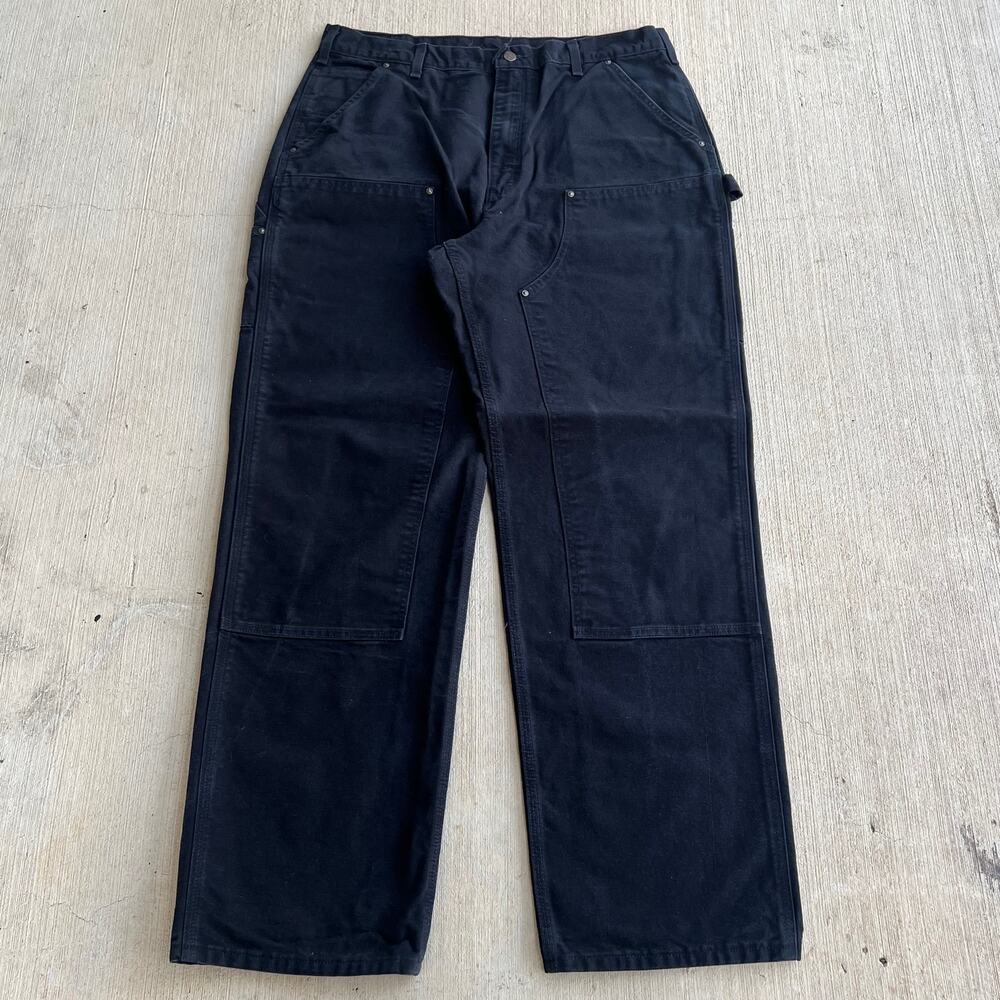 Carhartt B136 BLK black double knee work wear carpenter pants